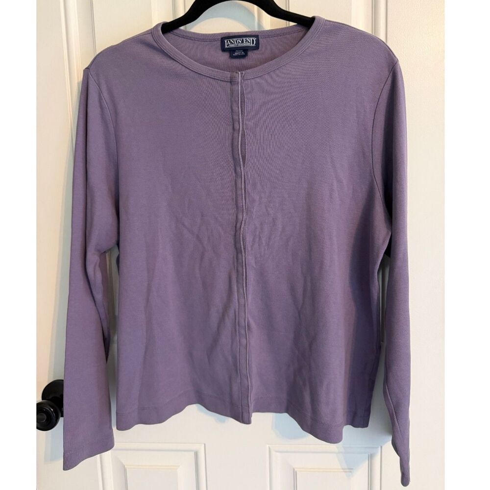 Land's End purple button down cardigan size MP